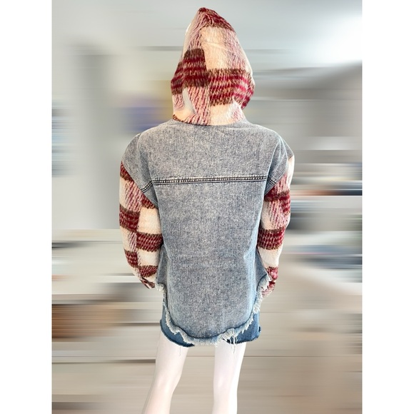 Long sleeve Sherpa detail Jean jacket S M L - Picture 6 of 9